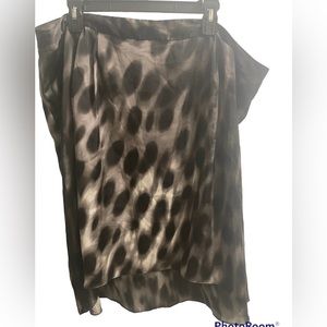 NWT Kenneth Cole Black/Grey Midi Skirt Sz 3X